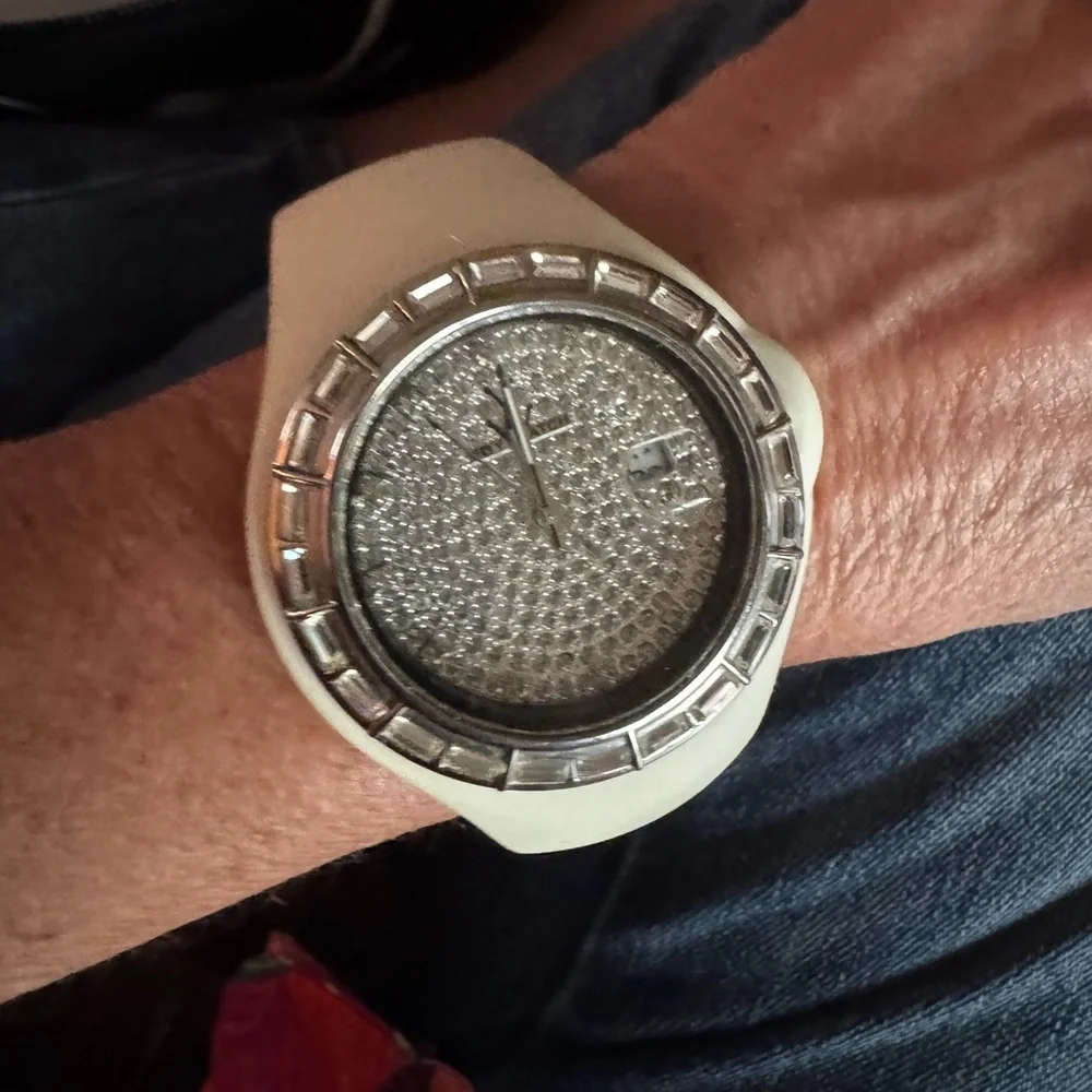 Toy White Rhinestone and Rubber Watch - Picture 3 of 4